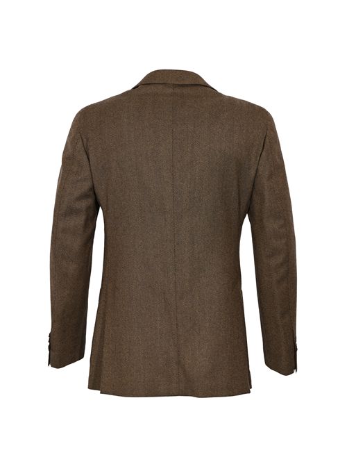 Giacca monopetto in lana con fantasia spigata Gabriele Pasini | 53528 27411